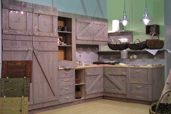 3D kjøkkenmodell i landlig stil