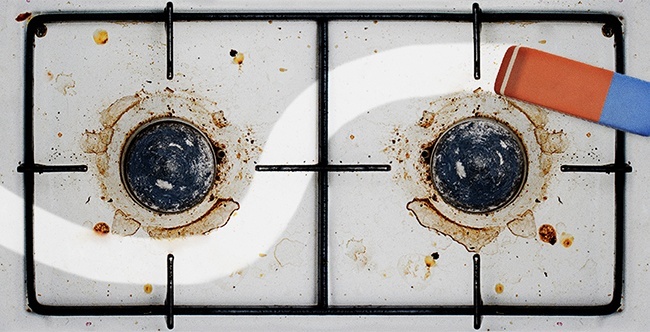 En ren komfyr gir visuelt et renere kjøkken