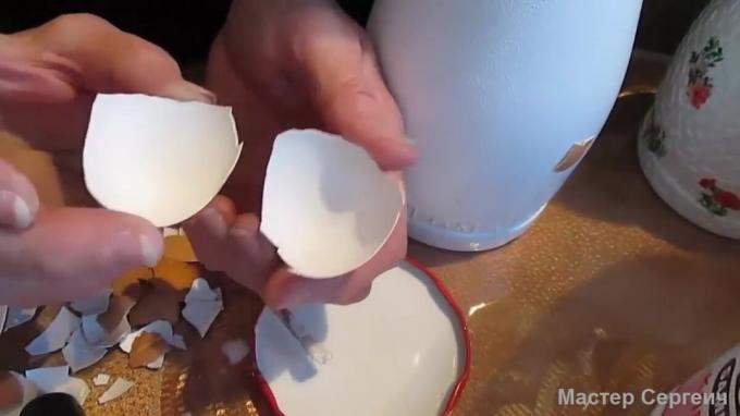 Decoupage på eggeskall. flaske Dekor