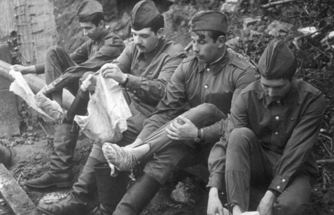 5 grunner footcloths var populære i Sovjet hæren enn sokker