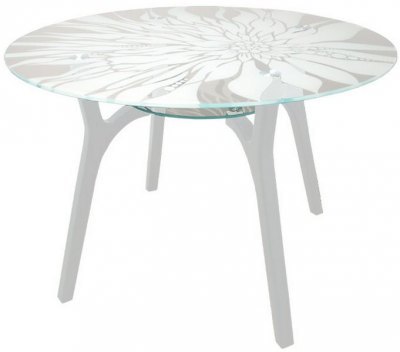 Designet mønstret kjøkkenbord i glass