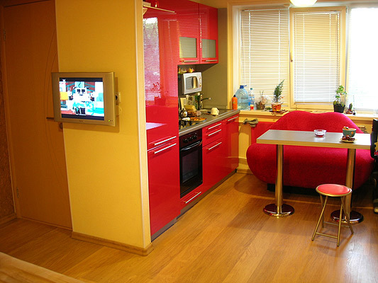 stue design med kjøkken