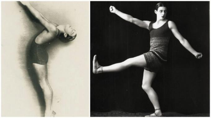 Badedrakter for balletten av Sergei Diaghilev sin tropp Coco Chanel (1924).