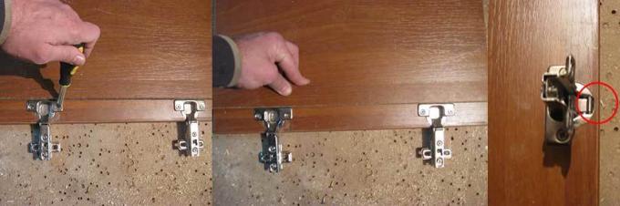 Avstanden mellom hengslet og enden av døren skal ikke overstige 5 mm