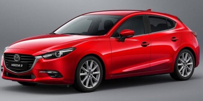 Subcompact Mazda 3 er et utmerket valg for mannen.