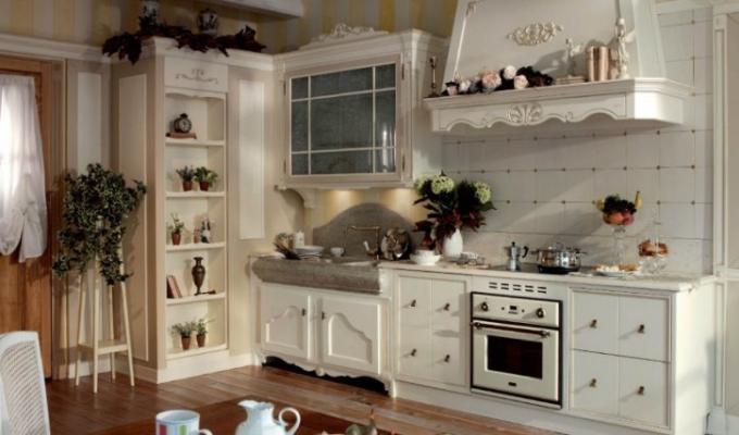 Rustikk kjøkken (44 bilder): videoinstruksjoner for å dekorere interiørdesign med egne hender, hva slags møbler, gardiner, plukk opp, pris, bilde