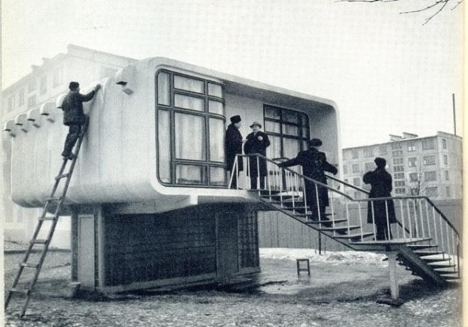 Eksperimentell plast hus, bygget i Sovjetunionen i 1961.