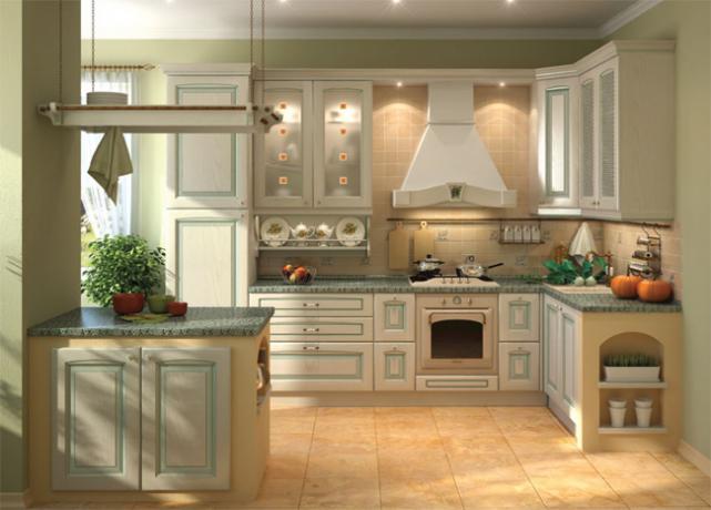 Lysegrønt og brunt kjøkken - farger fra naturen