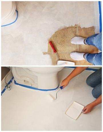 For å få en glatt gulv, må det primes flere ganger. | Foto: youtube.com.