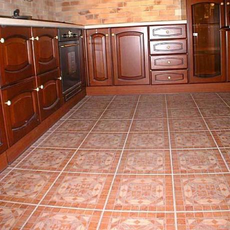 Keramisk gulv på kjøkkenet