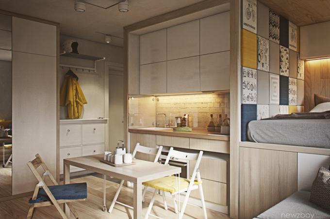 Interiøret i uken: 40 m² odnushka stil øko-minimalisme