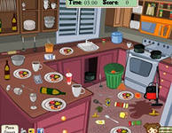 Fortsatt fra videospillet for barn "Ryd opp kjøkkenet"