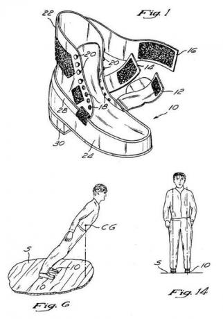 Figur patent av skotøy med antigravitasjonseffekt.